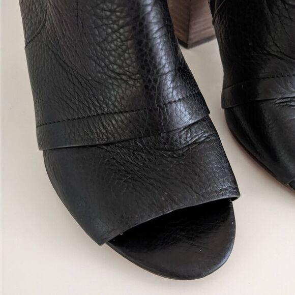 Splendid Darlene ll Black Leather Peep Toe Block Heel Sandals 9 - Picture 11 of 12